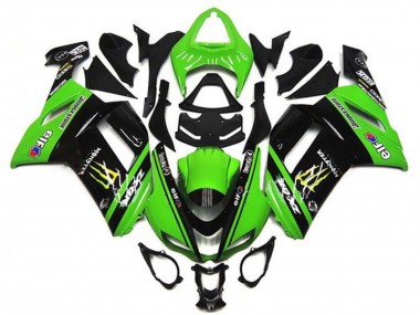Beste Kawasaki ZX6R Motorrad Verkleidung 2007-2008 - Grun Schwarz Monster Elf