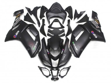 Beste Kawasaki ZX6R Motorrad Verkleidung 2007-2008 - Matt Schwarz Elf