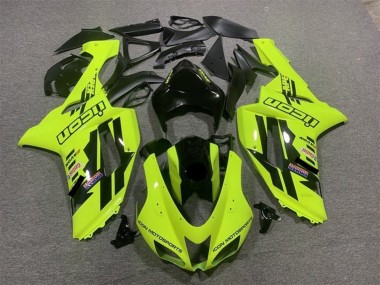 Beste Kawasaki ZX6R Motorrad Verkleidung 2007-2008 - Neon Gelb Schwarz Icon