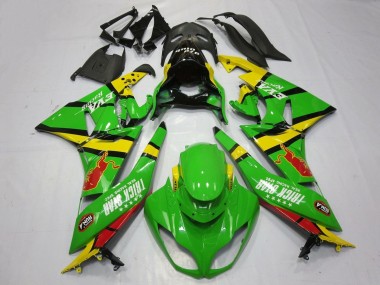Beste Kawasaki ZX6R Motorrad Verkleidung 2009-2012 - Grun Gelb Rot Schwarz Trick Star Red Bull