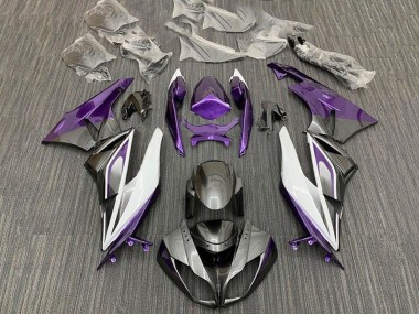 Beste Kawasaki ZX6R Motorrad Verkleidung 2009-2012 - Lila Weiss Silber Schwarz