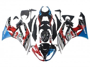 Beste Kawasaki ZX6R Motorrad Verkleidung 2009-2012 - Blau Rot Glanzendes Schwarz Silber