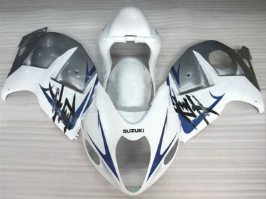 Beste Suzuki GSXR 1300 Hayabusa Motorrad Verkleidung 1996-2007 - Weiss Silber Blau