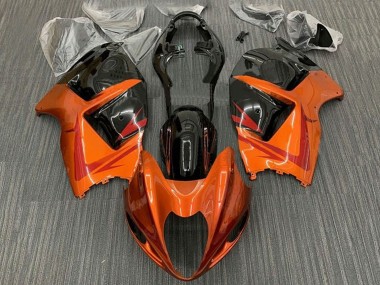 Beste Suzuki GSXR 1300 Hayabusa Motorrad Verkleidung 1996-2007 - Orange Schwarz Rot