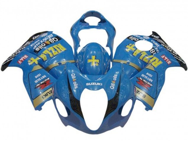 Beste Suzuki GSXR 1300 Hayabusa Motorrad Verkleidung 1996-2007 - Blau Gold Schwarz Rizla