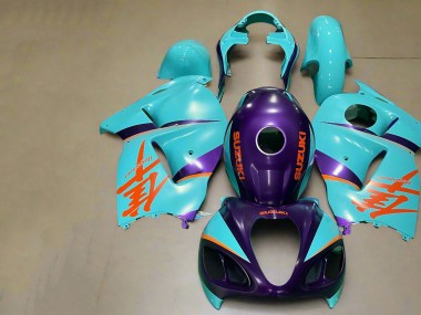 Beste Suzuki GSXR 1300 Hayabusa Motorrad Verkleidung 1996-2007 - Matt Lila Orange Blau