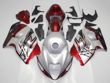 Beste Suzuki GSXR 1300 Hayabusa Motorrad Verkleidung 1996-2007 - Silber Bonbon Rot Schwarz