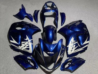 Beste Suzuki GSXR 1300 Hayabusa Motorrad Verkleidung 2008-2020 - Navy Blau Weiss Grau