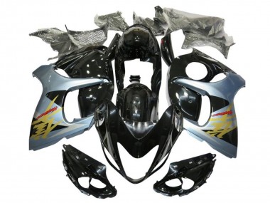 Beste Suzuki GSXR 1300 Hayabusa Motorrad Verkleidung 2008-2020 - Glanzendes Schwarz Silber Blau Gold