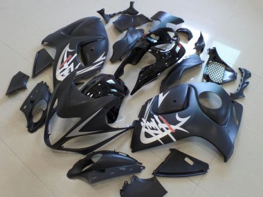 Beste Suzuki GSXR 1300 Hayabusa Motorrad Verkleidung 2008-2020 - Matt Schwarz Glanzendes Schwarz Silber