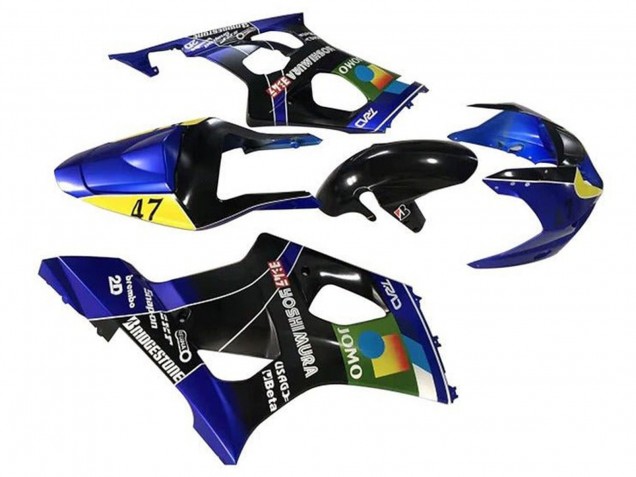 Beste Suzuki GSXR 1000 Motorrad Verkleidung 2003-2004 - Blau Gelb Schwarz JOMO