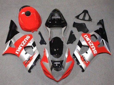 Beste Suzuki GSXR 1000 Motorrad Verkleidung 2003-2004 - Rot Silber Schwarz