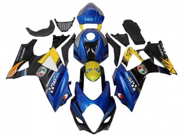 Beste Suzuki GSXR 1000 Motorrad Verkleidung 2005-2006 - Blau Gelb Schwarz Hai