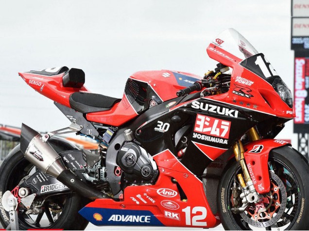 Beste Suzuki GSXR1000 Motorrad Verkleidung 2017-2025 - Rot Schwarz Weiss Yoshimura