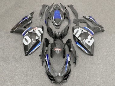 Beste Suzuki GSXR1000 Motorrad Verkleidung 2017-2024 - Kunst Carbonfaser Weiss Blau