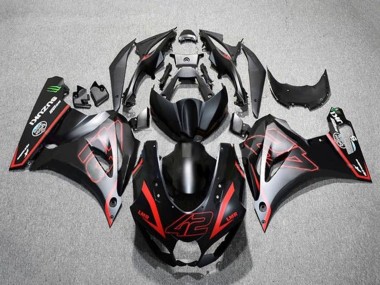 Beste Suzuki GSXR1000 Motorrad Verkleidung 2017-2024 - Matt Schwarz Rot 42