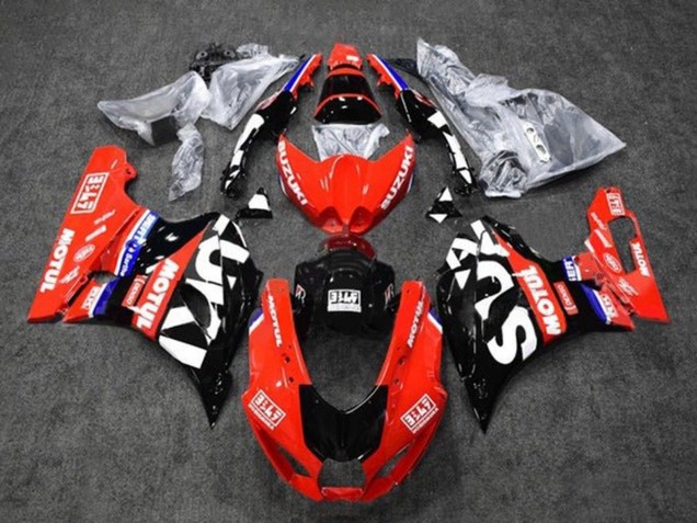 Beste Suzuki GSXR1000 Motorrad Verkleidung 2017-2025 - Rot Weiss Blau Schwarz Motul