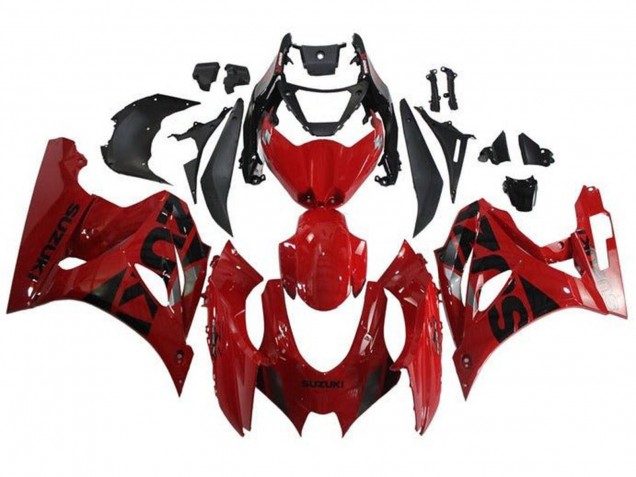 Beste Suzuki GSXR1000 Motorrad Verkleidung 2017-2024 - Rot Schwarz Silber