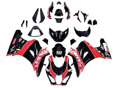 Beste Suzuki GSXR1000 Motorrad Verkleidung 2017-2024 - Glanzendes Schwarz Rot Weiss PinStreifen