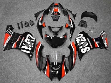 Beste Suzuki GSXR1000 Motorrad Verkleidung 2017-2025 - Schwarz Rot Weiss Streifen