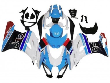 Beste Suzuki GSXR1000 Motorrad Verkleidung 2017-2025 - Weiss Blau Streifen Rot