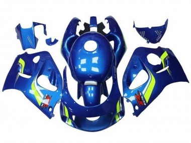Beste Suzuki GSXR 600 / GSXR 750 Motorrad Verkleidung 1996-2000 - Blau Gelb Weiss