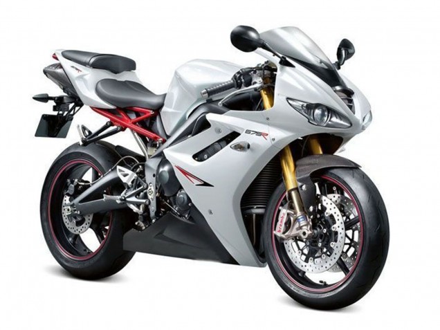 Beste Triumph Daytona 675 Triple Motorrad Verkleidung 2009-2012 - Perl Weiss Schwarz