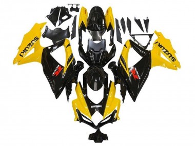 Beste Suzuki GSXR 600 / GSXR 750 Motorrad Verkleidung 2008-2010 - Gelb Glanzendes Schwarz Rot