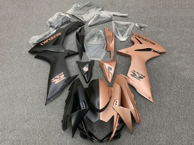 Beste Suzuki GSXR 600 / GSXR 750 Motorrad Verkleidung 2011-2024 - Matt Schwarz Copper Braun Geteiltes