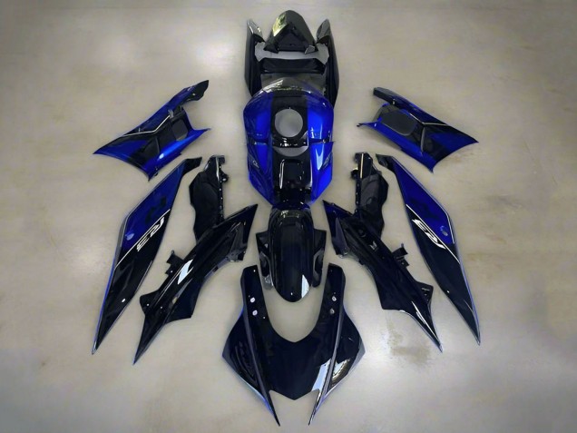 Beste Yamaha YZF R3/R25 Motorrad Verkleidung 2019-2021 - Blau Glanzendes Dunkel Blau