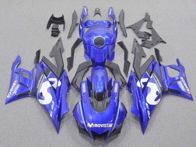 Beste Yamaha YZF R3/R25 Motorrad Verkleidung 2019-2021 - Blau Weiss Schwarz MoviStar