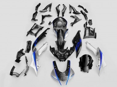 Beste Yamaha YZF R3/R25 Motorrad Verkleidung 2019-2021 - Weiss Blau Schwarz Geschmiedet Carbonfaser Stil