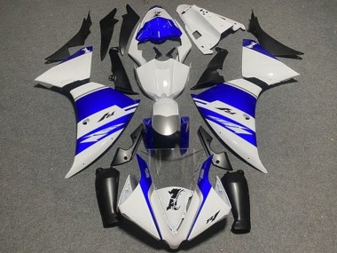 Beste Yamaha YZF 1000 R1 Motorrad Verkleidung 2012-2014 - Weiss Blau Schwarz Silber Streifen