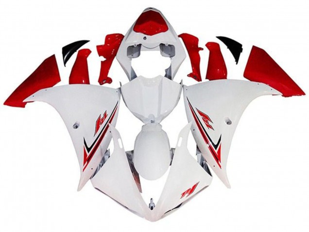 Beste Yamaha YZF 1000 R1 Motorrad Verkleidung 2012-2014 - Weiss Rot