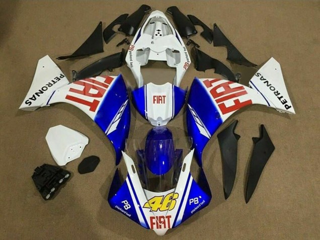 Beste Yamaha YZF 1000 R1 Motorrad Verkleidung 2012-2014 - Weiss Blau Rot Fiat 46