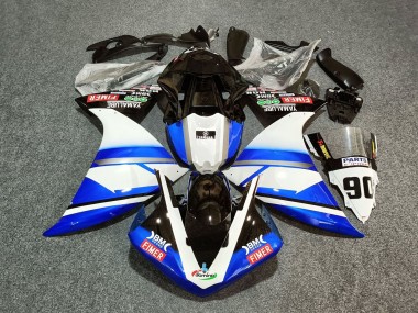 Beste Yamaha YZF 1000 R1 Motorrad Verkleidung 2012-2014 - Weiss Blau Schwarz Fimer Yamalube 90