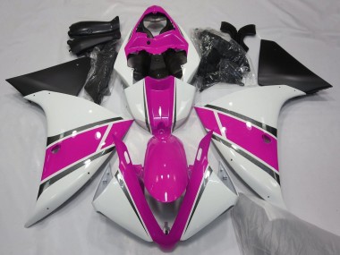 Beste Yamaha YZF 1000 R1 Motorrad Verkleidung 2012-2014 - Weiss Rosa Matt Schwarz