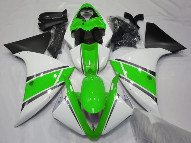 Beste Yamaha YZF 1000 R1 Motorrad Verkleidung 2012-2014 - Weiss Grun Matt Schwarz