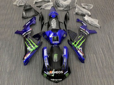 Beste Yamaha YZF 1000 R1 Motorrad Verkleidung 2015-2019 - Blau Schwarz Monster ENEOS