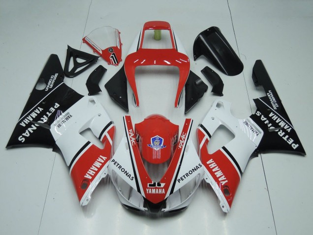 Beste Yamaha YZF 1000 R1 Motorrad Verkleidung 1998-1999 - Rot Weiss Glanzendes Schwarz Petronas Yamalube