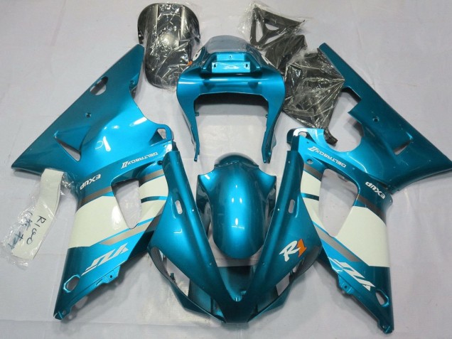 Beste Yamaha YZF 1000 R1 Motorrad Verkleidung 2000-2001 - Blau Weiss Silber