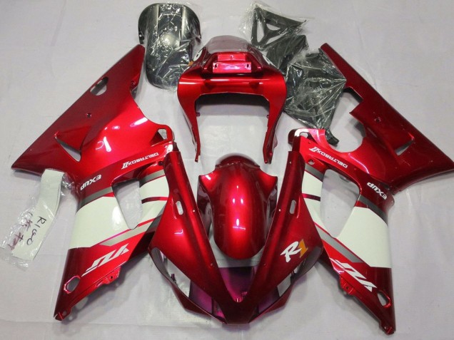 Beste Yamaha YZF 1000 R1 Motorrad Verkleidung 2000-2001 - Rot Weiss Silber