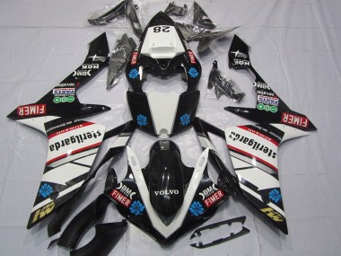 Beste Yamaha YZF 1000 R1 Motorrad Verkleidung 2007-2008 - Glanzendes Schwarz Weiss Rot Blau Volvo Sterilgarda Fimer