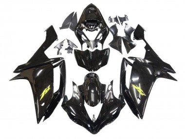 Beste Yamaha YZF 1000 R1 Motorrad Verkleidung 2007-2008 - Glanzendes Schwarz Gold Aufkleber