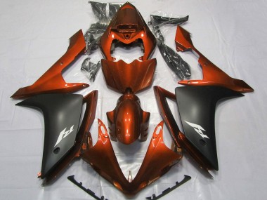 Beste Yamaha YZF 1000 R1 Motorrad Verkleidung 2007-2008 - Orange Matt Schwarz