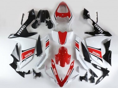 Beste Yamaha YZF 1000 R1 Motorrad Verkleidung 2007-2008 - Weiss Rot Schwarz Streifen