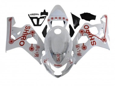 Beste Suzuki GSXR 600 / GSXR 750 Motorrad Verkleidung 2004-2005 - Weiss Rot Shiro