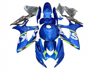 Beste Suzuki GSXR 600 / GSXR 750 Motorrad Verkleidung 2006-2007 - Blau Weiss Grun