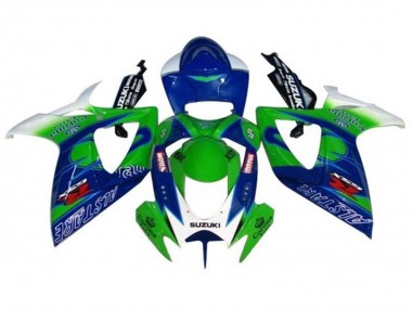 Beste Suzuki GSXR 600 / GSXR 750 Motorrad Verkleidung 2006-2007 - Weiss Blau Grun Alstare