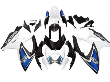 Beste Suzuki GSXR 600 / GSXR 750 Motorrad Verkleidung 2006-2007 - Weiss Blau Matt Schwarz